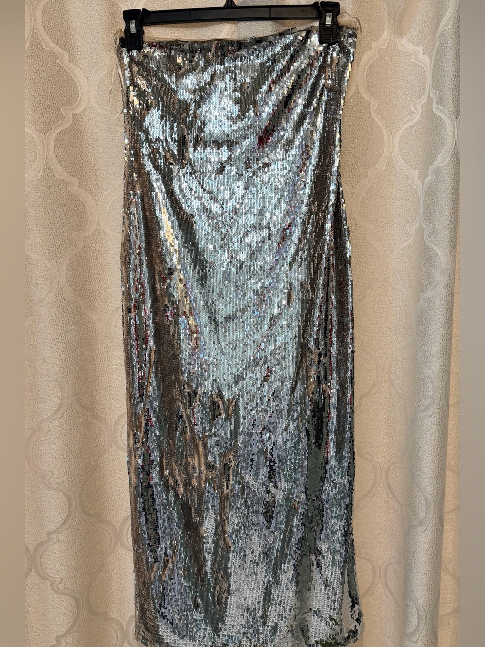 Zara Silver Sequin Maxi Dress